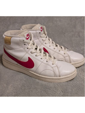 Nike Court Royale 2 Mid Sneakers White Red Size 8 B256